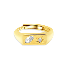 Celestial Bar Adjustable Signet Ring - Junk Jewels