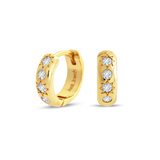 White Stone Petite Hoop Earrings - Junk Jewels