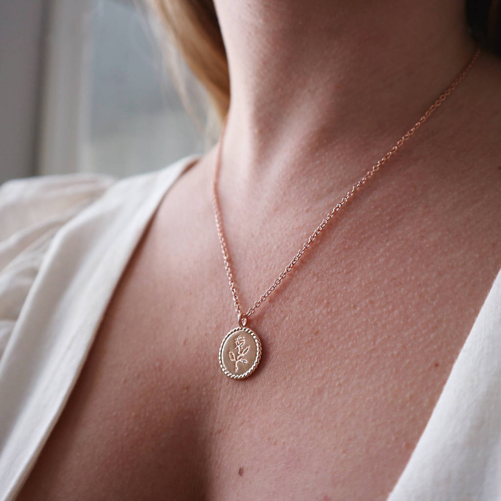 Rose gold online coin pendant