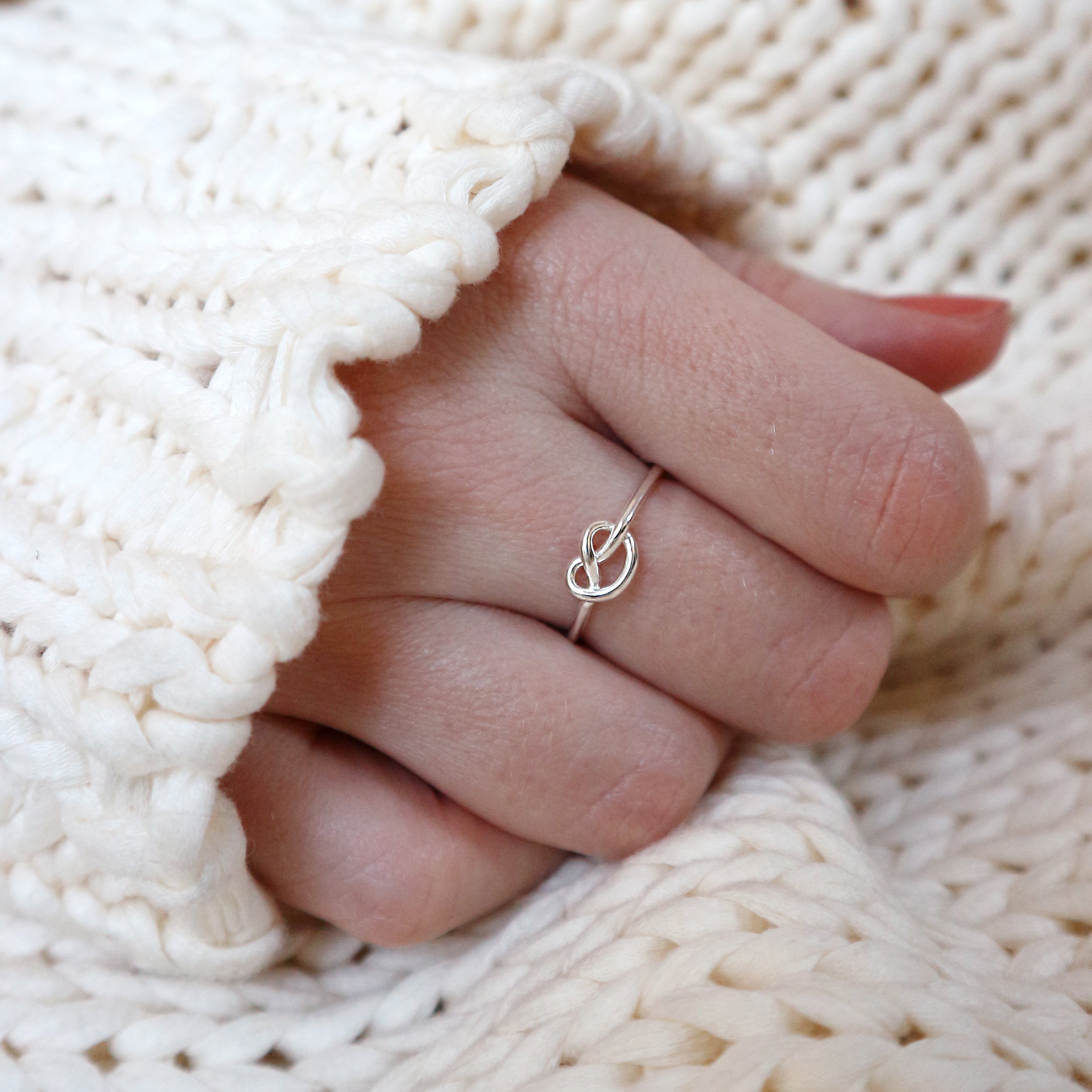 Sterling silver hot sale knot ring